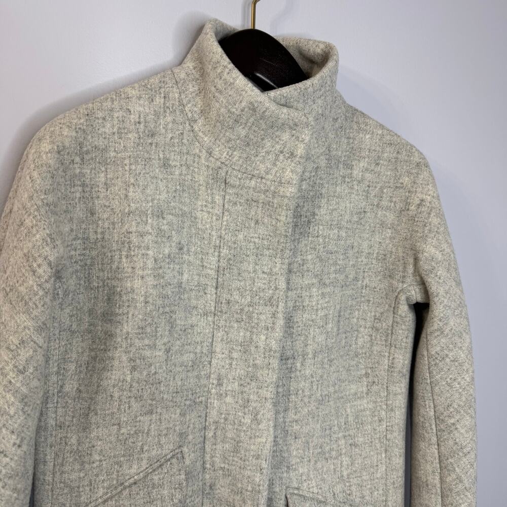 J Crew Cocoon Coat Italian Stadium Cloth Wool Blend Nello Gori Grey Classic 00 - Picture 6 of 12